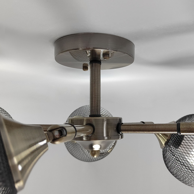 Cнимок Светильник спот 5 плафонов 60*26,5 см Е27 60Вт 20м2 плафон стекло черный бронза Baizheng