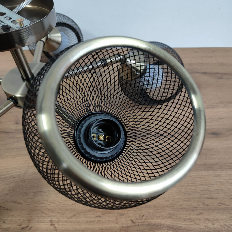 Фото №1 Светильник спот 5 плафонов 60*26,5 см Е27 60Вт 20м2 плафон стекло черный бронза Baizheng