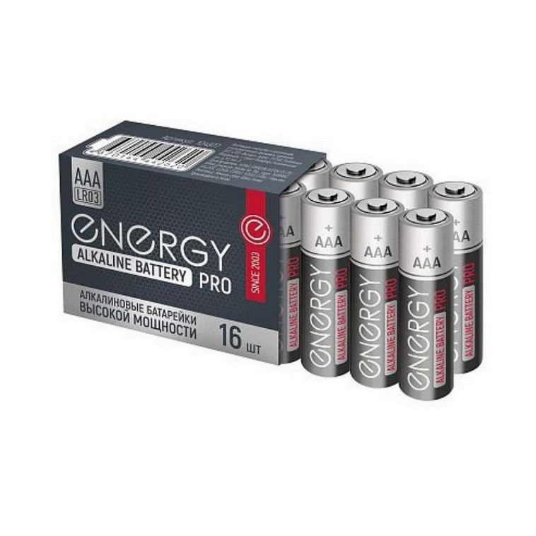 Батарейка алкалиновая ААА LR03 упак 16 шт Pro Energy