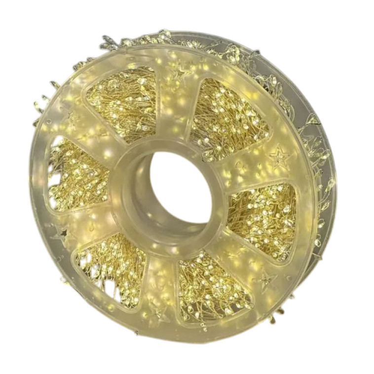 Гирлянда светодиодная 100 м 1500 Led нить желтый Роса-мишура NP-3432 Baizheng