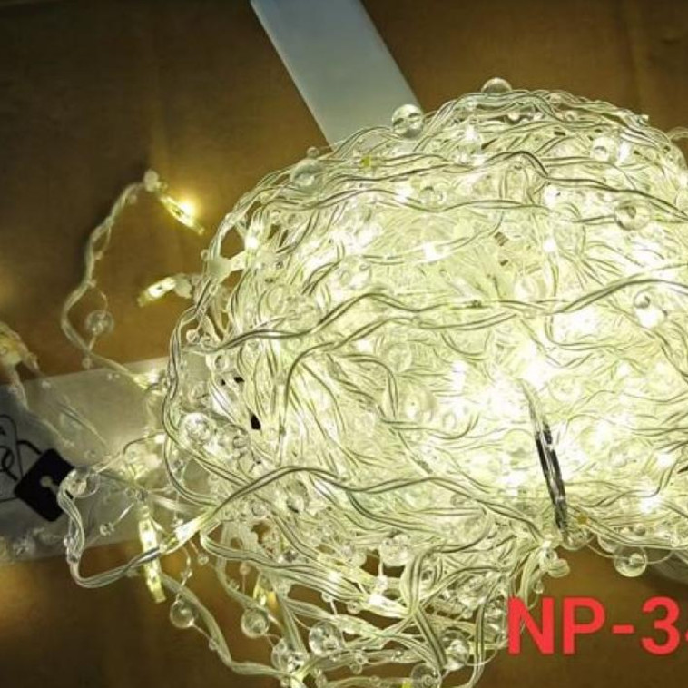 Гирлянда светодиодная 3*2 м 10 нитей занавес 8 режимов желтый Бусины NP-3426 Baizheng