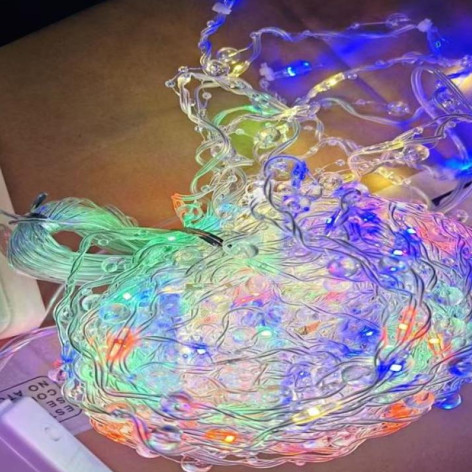 Гирлянда светодиодная 3*2 м 10 нитей занавес 8 режимов мультицвет Бусины NP-3427 Baizheng