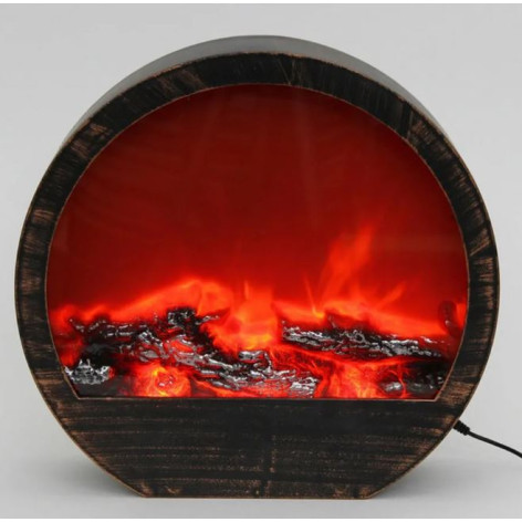 Камин пластик стекло 18*9*17 см коричневый NP-7053 Baizheng