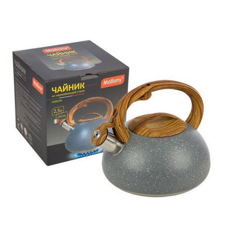 Чайник нерж сталь 2,5 л с ручкой под дерево Foresta Mallony
