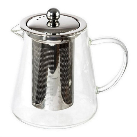 Чайник стеклянный заварочный 750 мл конусной формы сталь крышка фильтр Aroma Leonord