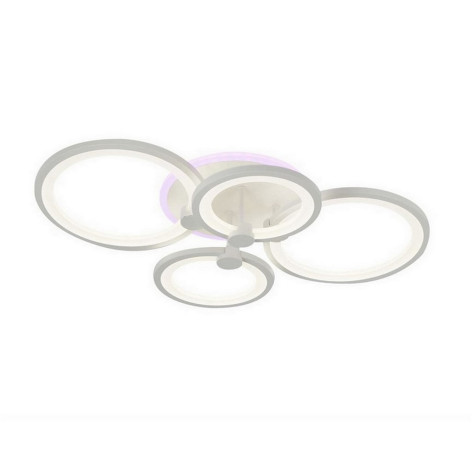 Люстра светодиодная 4 плафона 60*12 см 72Вт 2700LM 15м2 3 цвета прилож пульт белый Baizheng