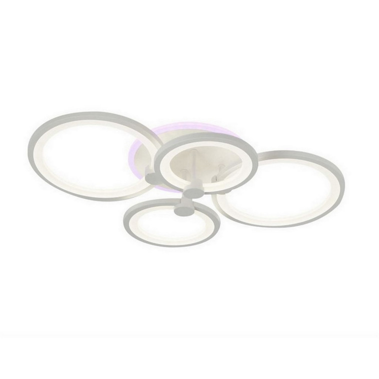 Люстра светодиодная 4 плафона 60*12 см 72Вт 2700LM 15м2 3 цвета прилож пульт белый Baizheng