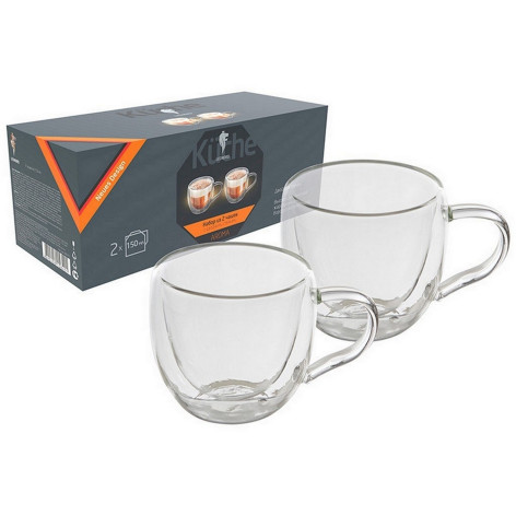 Набор стеклянных кружек 2шт 150 мл с двойными стенками Aroma Leonord