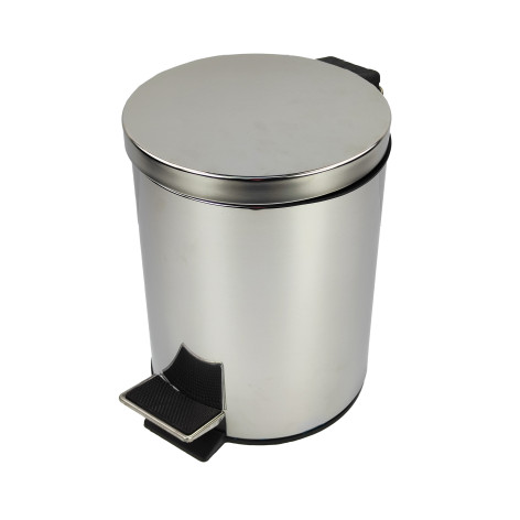 Ведро нерж сталь для мусора 8 л 33х23х33 см круглое с педалью с вкладышем стальной Baizheng
