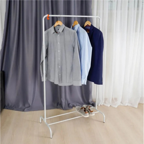 Вешалка металлическая гардеробная 82х39х150 см белый Радуга 1 ЗМИ Вешалка металлическая гардеробная 82х39х150 см белый Радуга 1 ЗМИ