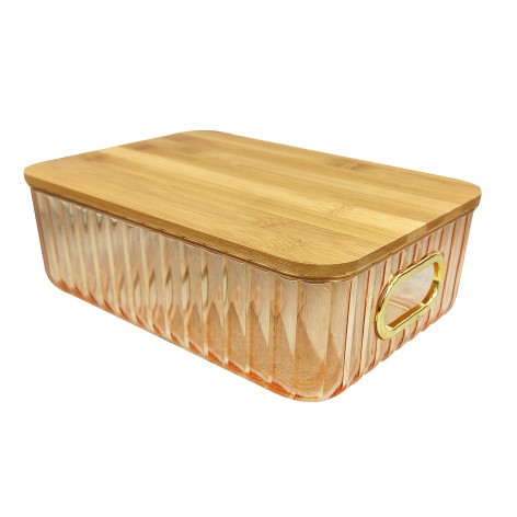 Контейнер пластиковый 363*260*85 мм с крышкой оранжевый Волна Baizheng