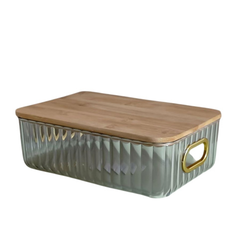 Контейнер пластиковый 363*260*85 мм с крышкой прозрачный Волна Baizheng