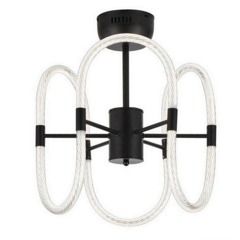 Люстра светодиодная 6 плафонов 43*54 см 72Вт 5040LM 24м2 3 цвета прилож пульт черный Baizheng