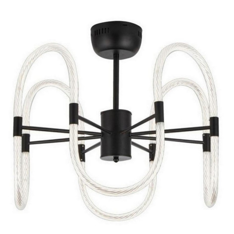 Люстра светодиодная 8 плафонов 54*54 см 96Вт 6720LM 32м2 3 цвета прилож пульт черный Baizheng