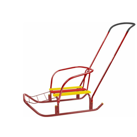 Санки металлические 740х385х415 см до 25 кг с толкателем алый Ветерок-7 Nika