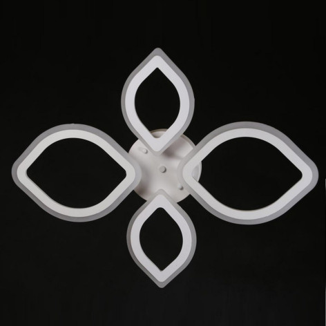 Люстра светодиодная 4 плафона 53*8 см 56Вт 4032LM 15м2 3 цвета пульт белый хром Baizheng