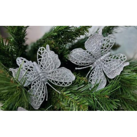 Набор елочных украшений 2 шт 15 см микс Бабочка NP-2651 Baizheng Набор елочных украшений 2 шт 15 см микс Бабочка NP-2651 Baizheng