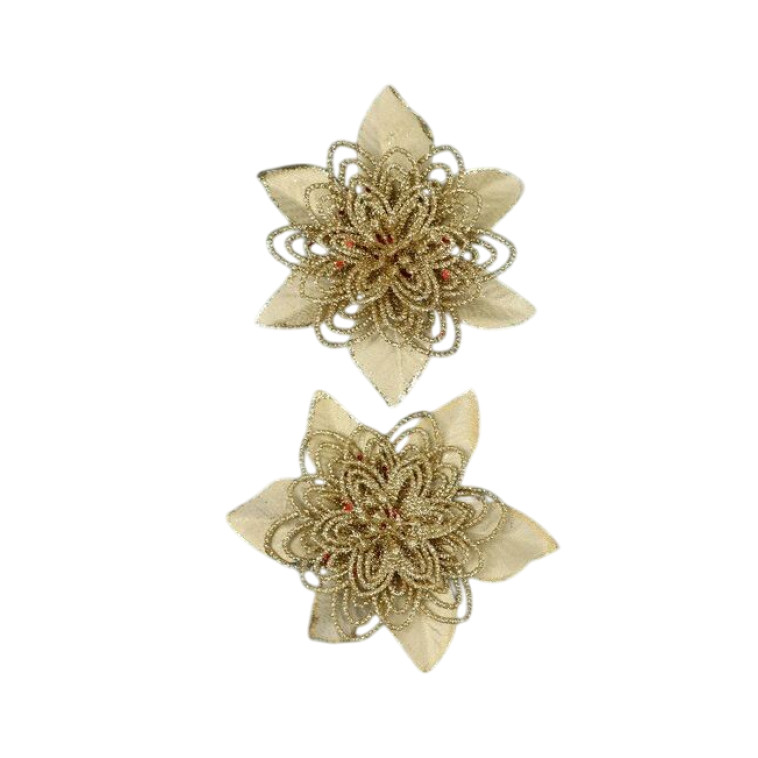 Набор елочных украшений 2 шт 15 см микс Цветок NP-2649 Baizheng