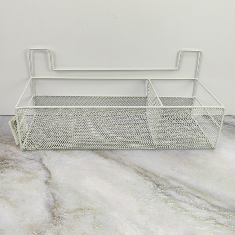 Изображение Полка металлическая для ванной 1 ярусная подвесная 36*15*15 см белый CY-0163 Baizheng