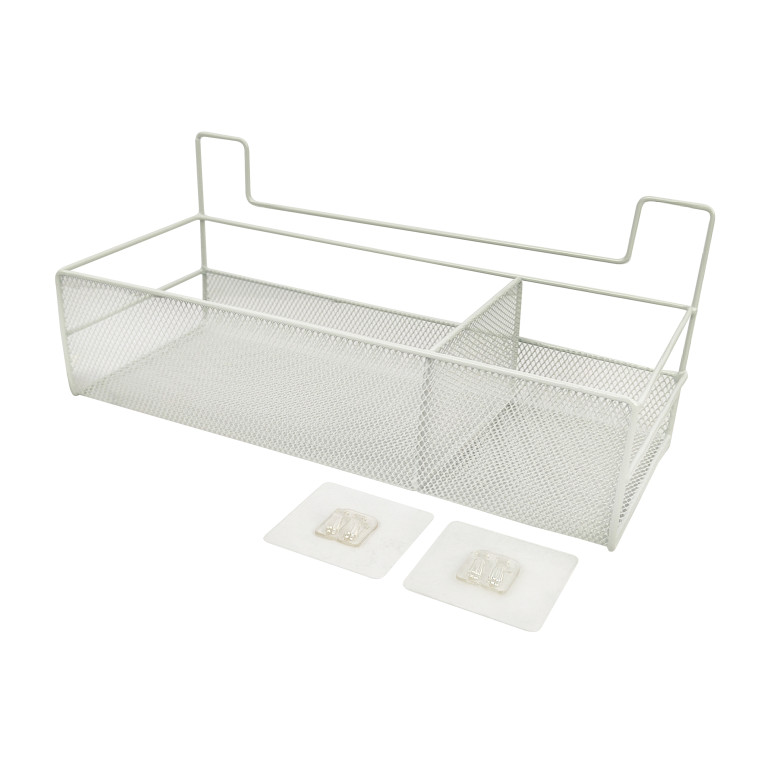 Полка металлическая для ванной 1 ярусная подвесная 36*15*15 см белый CY-0163 Baizheng