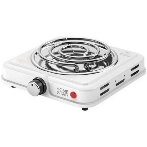 Электроплита одноконфорочная 1 кВт спираль 140 мм белый HS-1107 HomeStar
