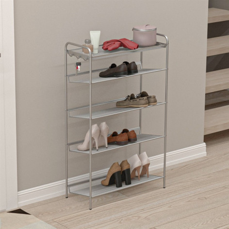 Подставка металлическая для обуви 5-ти ярусная 65х27х106 см графит Женева 25 ЗМИ