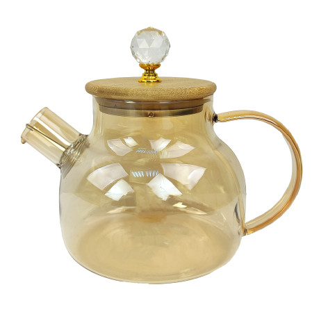 Чайник стеклянный заварочный 800 мл крышка бамбук фильтр пружинка BZ-CH120 Baizheng