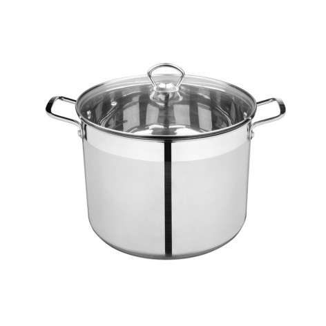 Кастрюля нержавеющая сталь 10,6 л 20 см стеклянная крышка металлическая ручка индукция Culinaria Mallony