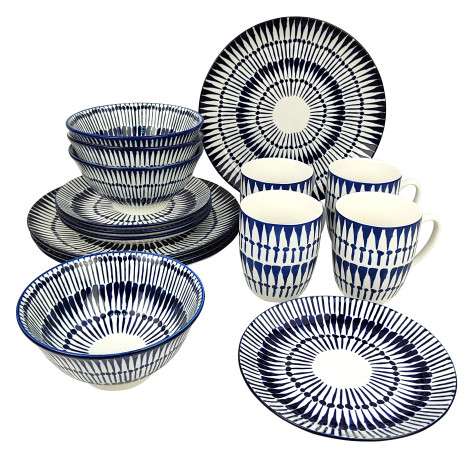 Набор фарфоровый столовой 16 пр Ethnic style Коралл