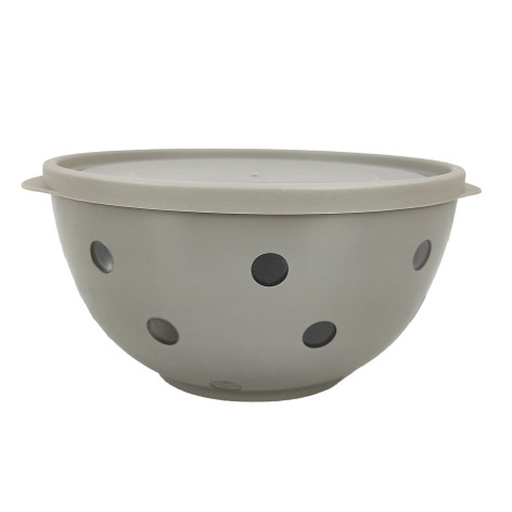 Салатник пластиковый 1,4 л с крышкой дымчато-серый Sens Berossi