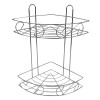 Мини фото Полка металлическая для ванной 2-х ярусная 20,5*20,5*33 см угловая стальной LJ-2 Baizheng (1/36)