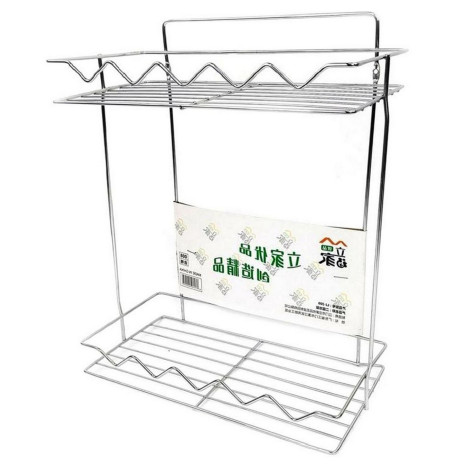 Полка металлическая для ванной 2-х ярусная 26*12,5*32 см подвесная стальной LJ-2 Baizheng