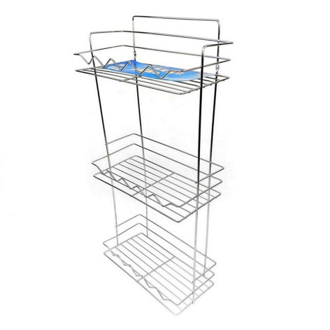 Полка металлическая для ванной 3-х ярусная 26*12,5*54,5 см подвесная стальной LJ-2 Baizheng