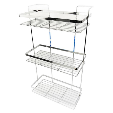 Полка металлическая для ванной 3-х ярусная 34,5*15,5*59 см подвесная стальной LJ-2 Baizheng