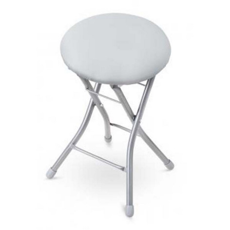 Табурет металлический складной 330*330*480 мм с мягким сиденьем светло-серый Nika (1/12)