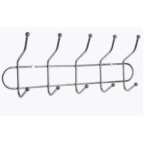 Вешалка металлическая настенная 395*120*50 мм 5 крючков 3,5 мм BZ-485 Baizheng