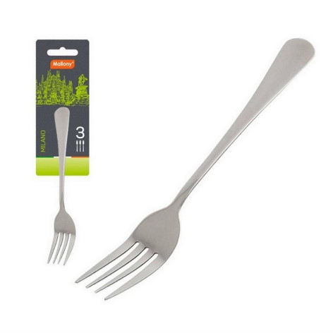 Вилка нержавеющая сталь столовая  2 мм 3 шт Milano Mallony