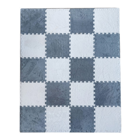 Коврик-пазл 20 шт 30*30*1 см махровый серый белый BZ-EVA02/06 Baizheng