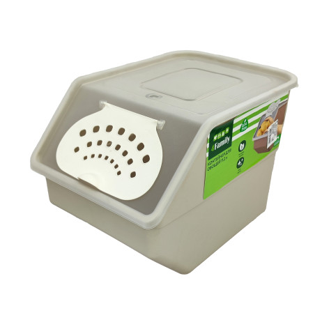 Контейнер пластиковый для овощей 11,2 л 32,3х22х21,7 см бежевый Полимербыт Контейнер пластиковый для овощей 11,2 л 32,3х22х21,7 см бежевый Полимербыт