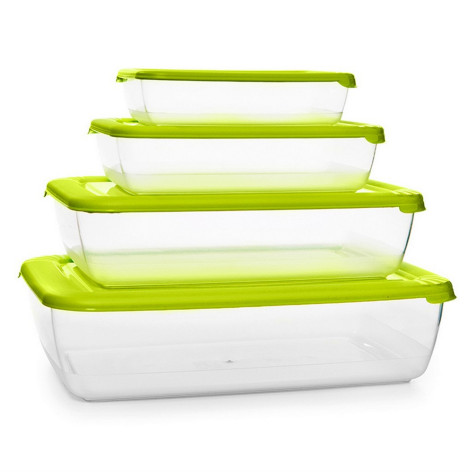 Набор пластиковых контейнеров 4 шт прям для СВЧ 0,45 л 0,9 л 1,9 л 3 л микс Лайт Полимербыт
