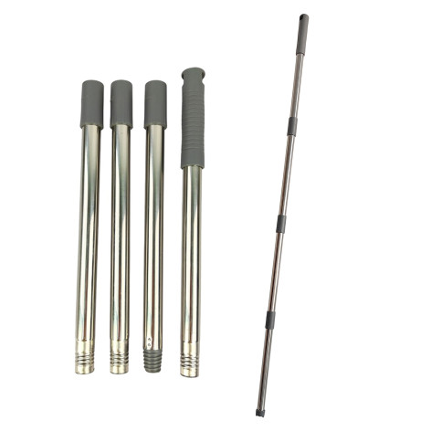 Ручка металлическая 33-120 см для швабры разборная из 4-х частей Графит Baizheng