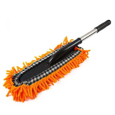 *Щетка для удаления пыли 62*15см микрофибра лапша съемная ручка метал оранжевый Baizheng