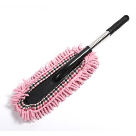 *Щетка для удаления пыли 62*15см микрофибра лапша съемная ручка метал розовый Baizheng
