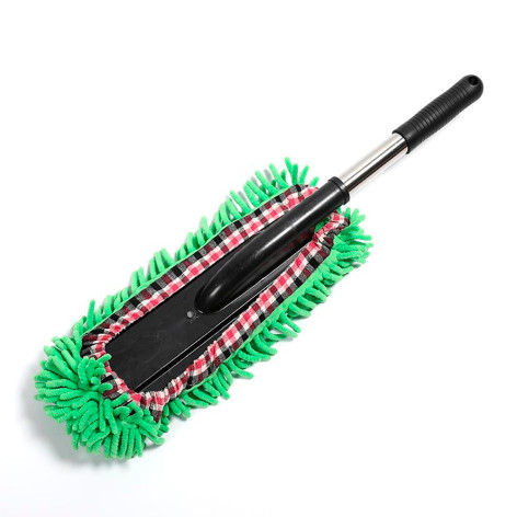 *Щетка для удаления пыли 62*15см микрофибра лапша съемная  ручка метал зеленый Baizheng