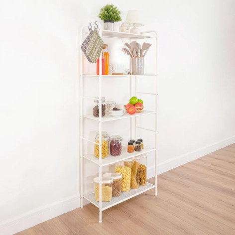 Стеллаж металлический 5-х ярусный 65,5х30х155,5 см белый Валенсия 25 ЗМИ