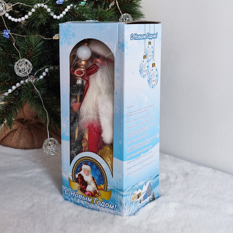Мини фото №3 Фигурка новогодняя 30 см Дед Мороз музыкальный микс NP-5306 Fex