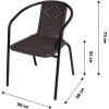 Мини картинка Стул пластиковый 55*59*72 см до 120 кг коричневый Ротанг Baizheng