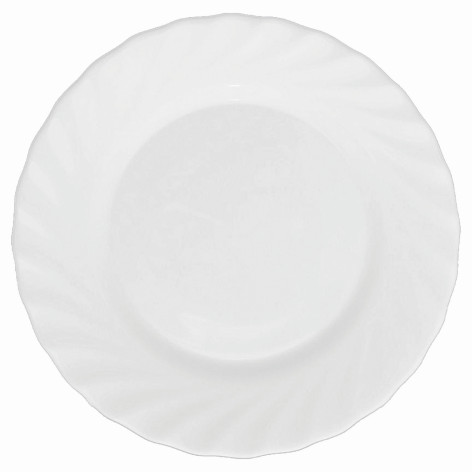 Тарелка стеклокерамическая обеденная 25 см белый PO-780RDP250 White Parsopal