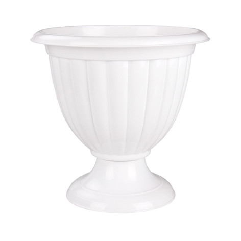 Вазон пластиковый 18 л 41,8*41,8*39,5 см ножка белый Жасмин Альтернатива