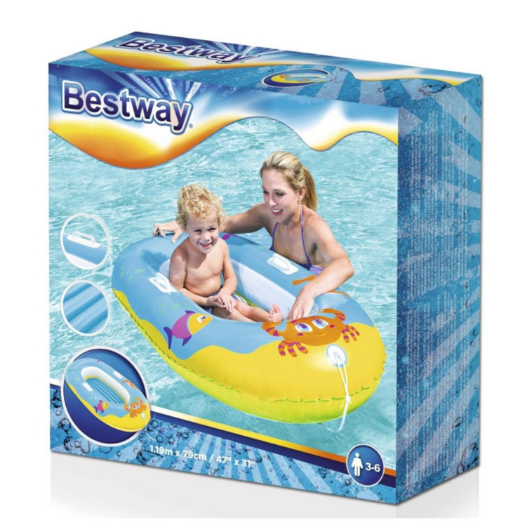 Рисунок Лодка для плавания 137*89 см Крабики BestWay